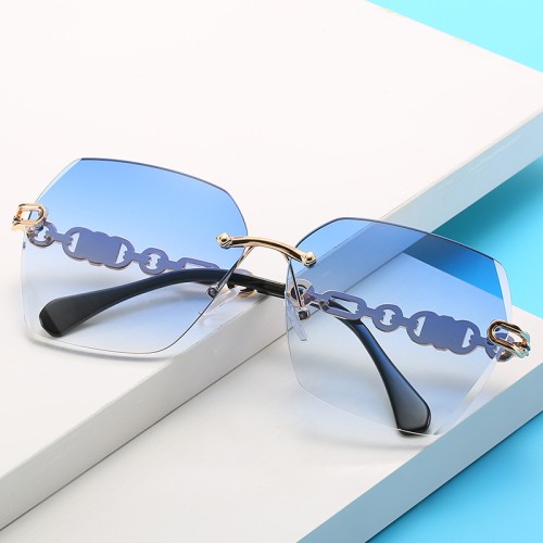 uv400 fashion new rimless cut edge sunglasses Sunglasses 