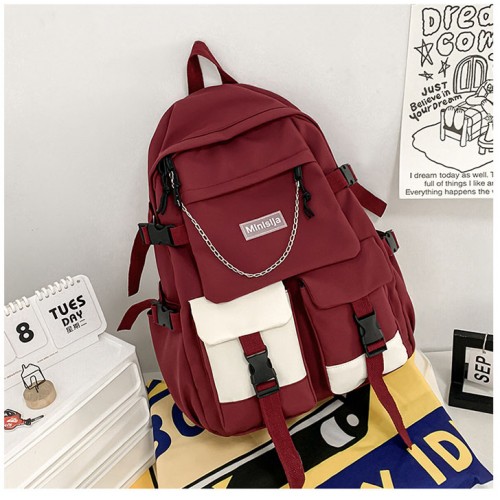 Students' new large-capacity color-blocking casual backpack