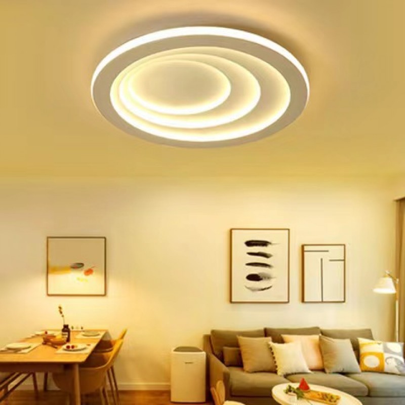 Modern Round LED Flush Mount Circular Lamp Side Illuminating Ceiling Light Hallway Bedroom Light With Remote Control